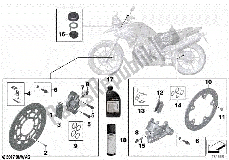 Todas las partes para Servicio De Frenos de BMW F 700 GS K 70 2016 - 2018