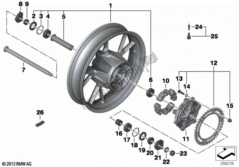 All parts for the Cast Rim, Rear of the BMW F 700 GS K 70 2016 - 2018