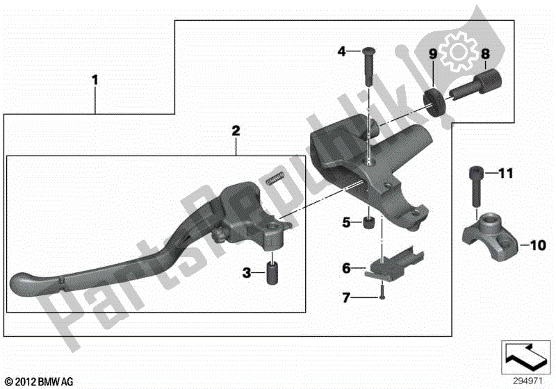 Toutes les pièces pour le Ensemble Levier D'embrayage Collier De Guidon M6 du BMW F 700 GS K 70 2016 - 2018