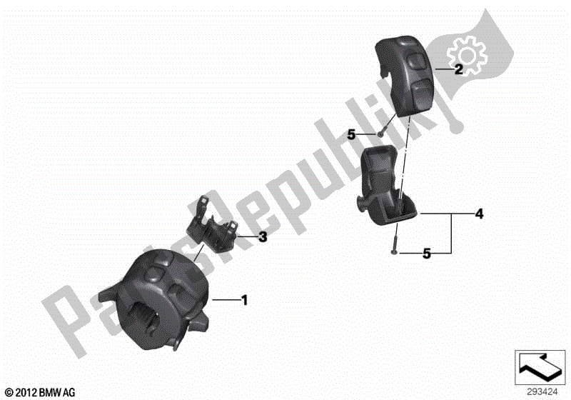 All parts for the Combination Switch At Handlebar of the BMW F 700 GS K 70 2016 - 2018