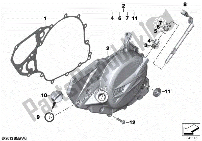 Toutes les pièces pour le Couvercle Du Carter Du Moteur, Gauche du BMW F 700 GS K 70 2016 - 2018