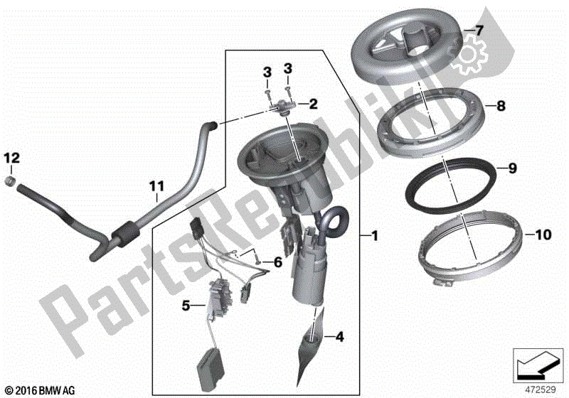 Toutes les pièces pour le Pompe à Essence du BMW F 700 GS K 70 2016 - 2018