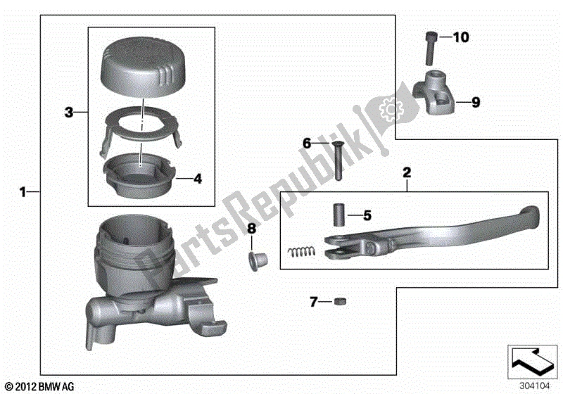 Todas las partes para Conjunto De Freno De Mano Abrazadera De Manillar M6 de BMW F 700 GS K 70 2016 - 2018