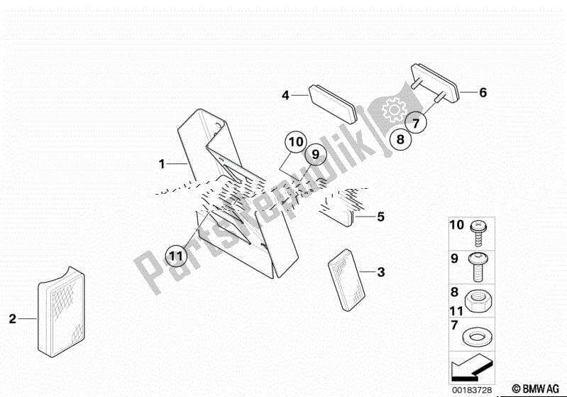 Todas las partes para Soporte De Matrícula Nosotros / Reflectores de BMW F 700 GS K 70 2016 - 2018