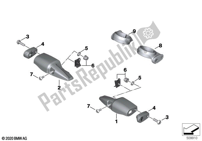 Toutes les pièces pour le Support Pour Ampoules De Clignotants, Avant du BMW F 700 GS K 70 2016 - 2018