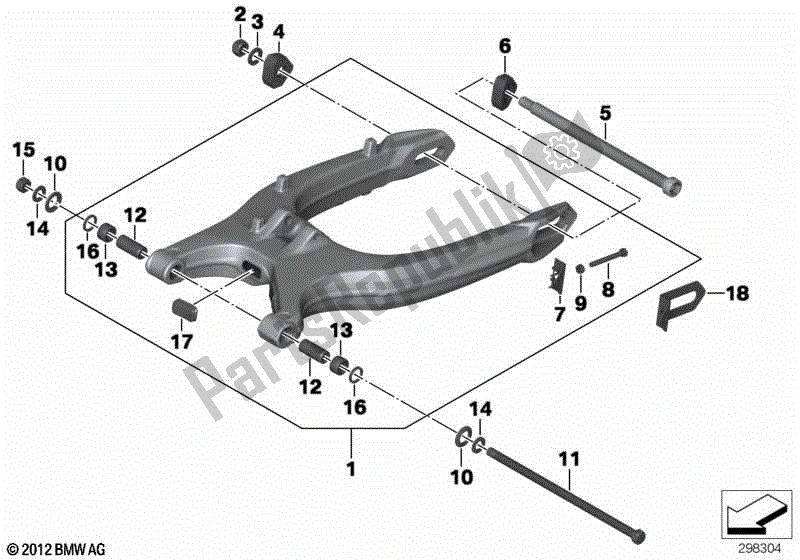 Todas las partes para Brazo Basculante De La Rueda Trasera de BMW F 700 GS K 70 2016 - 2018