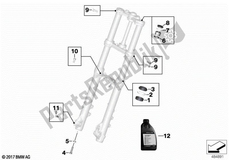 Toutes les pièces pour le Service De Fourches Télescopiques du BMW F 700 GS K 70 2016 - 2018