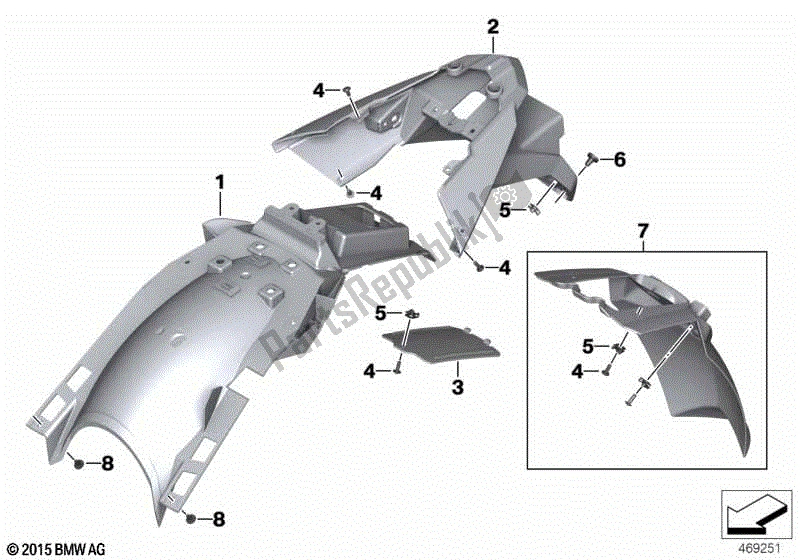 Todas las partes para Soporte De La Placa De La Cubierta De La Rueda de BMW F 700 GS K 70 2016 - 2018