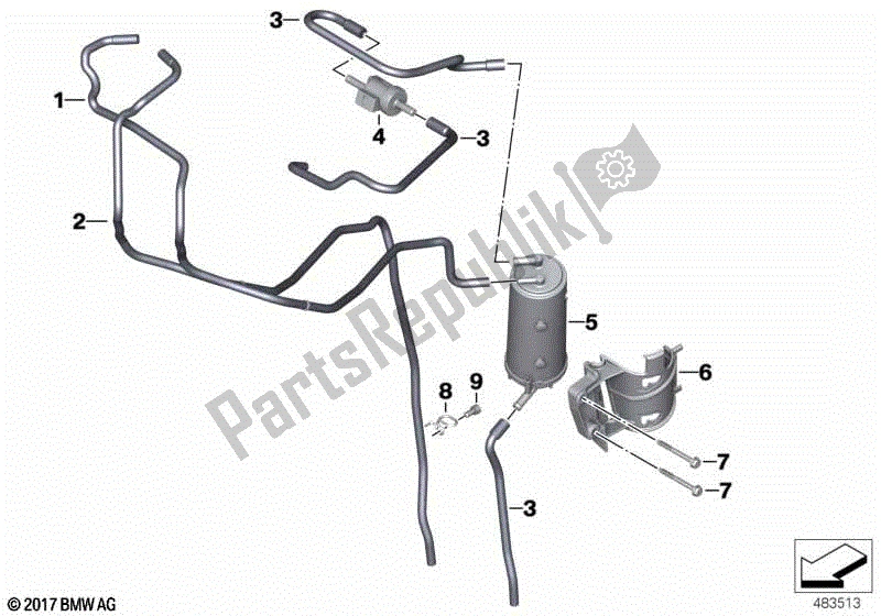 Todas las partes para Filtro De Carbón Activado / Ventilación De Combustible de BMW F 750 GS K 80 2018 - 2021