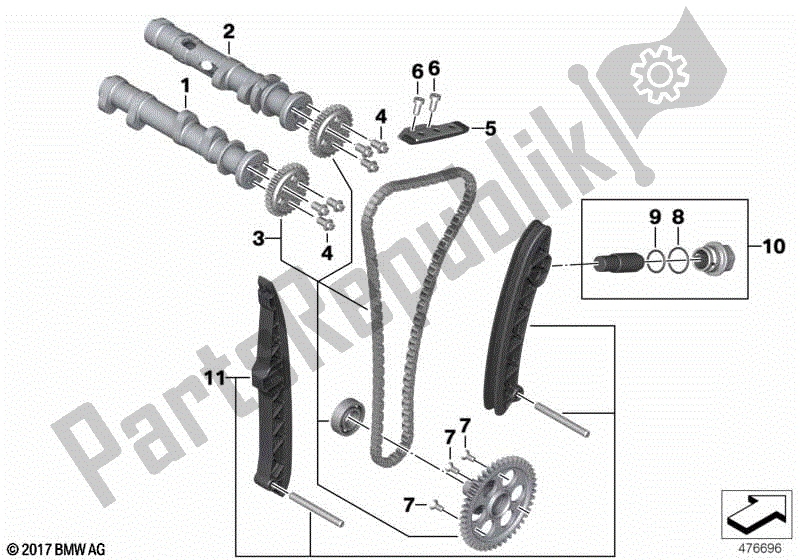 Todas las partes para árbol De Levas, Engranaje Del árbol De Levas, Cadena De Distribución de BMW F 750 GS K 80 2018 - 2021