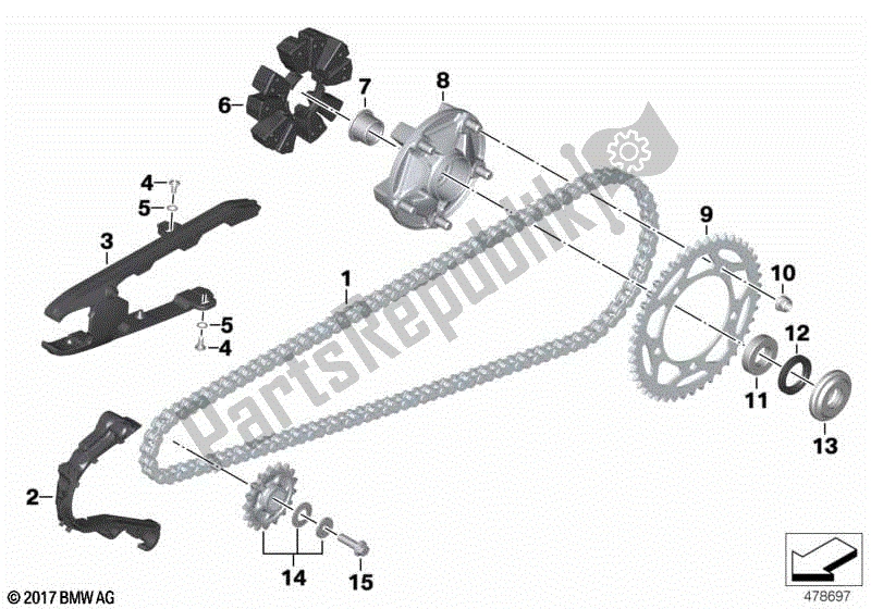 Todas las partes para Transmisión Por Cadena de BMW F 750 GS K 80 2018 - 2021