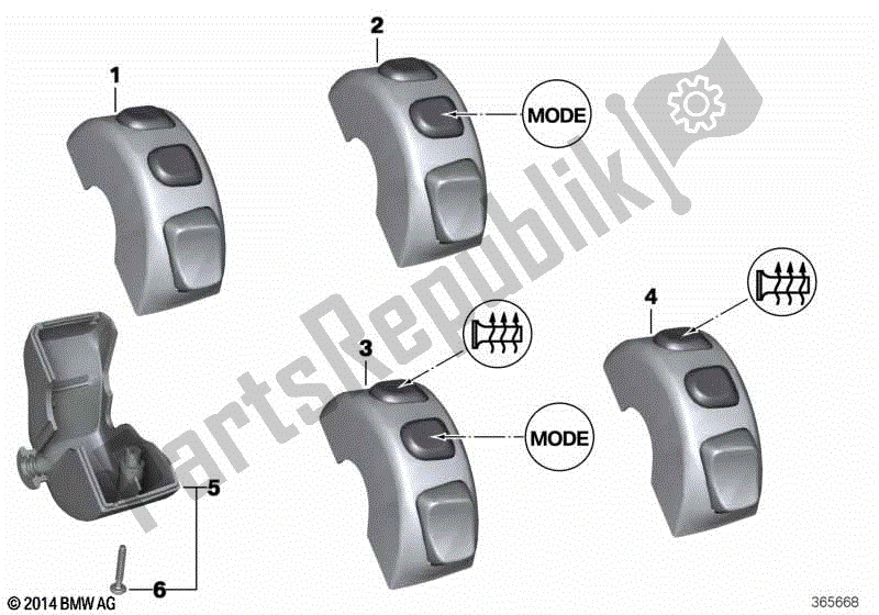 Todas las partes para Interruptor Combinado, Manillar, Derecho de BMW F 750 GS K 80 2018 - 2021