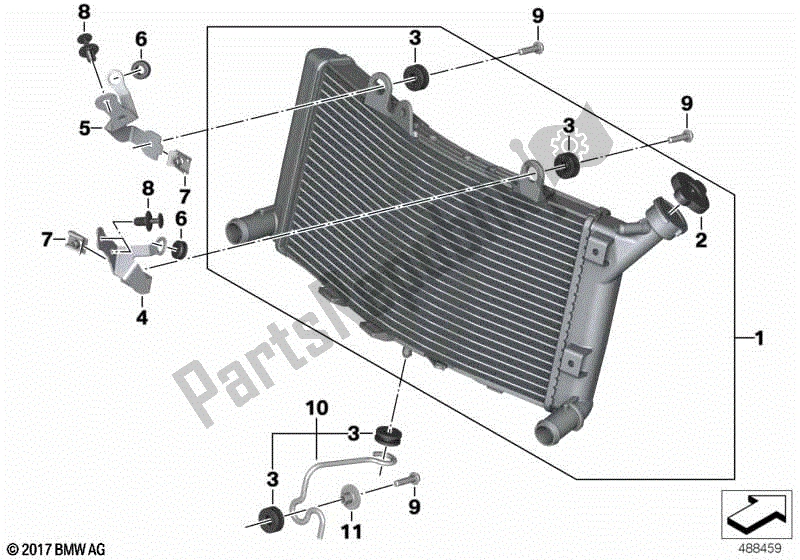 Toutes les pièces pour le Matériel De Montage Du Radiateur De Refroidissement du BMW F 750 GS K 80 2018 - 2021