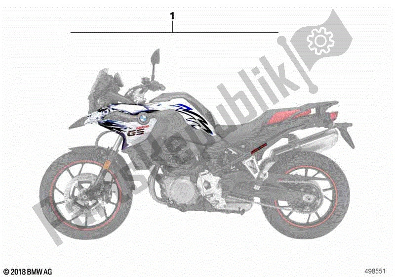 Todas las partes para Kit De Calcomanías de BMW F 750 GS K 80 2018 - 2021