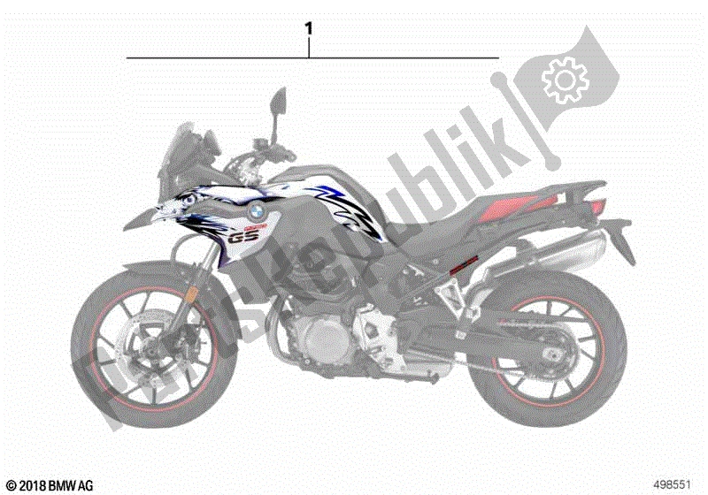 Todas las partes para Kit De Calcomanías de BMW F 750 GS K 80 2018 - 2021