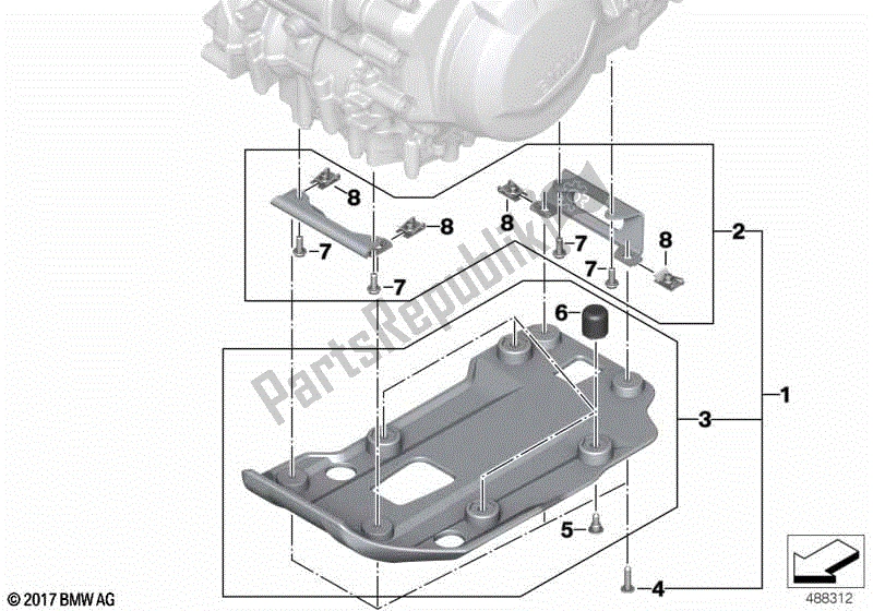 Alle onderdelen voor de Motorbescherming, Kunststof van de BMW F 750 GS K 80 2018 - 2021