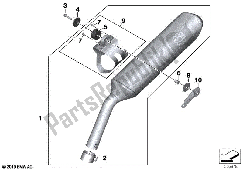 Todas las partes para Partes Del Sistema De Escape Con Soportes de BMW F 750 GS K 80 2018 - 2021