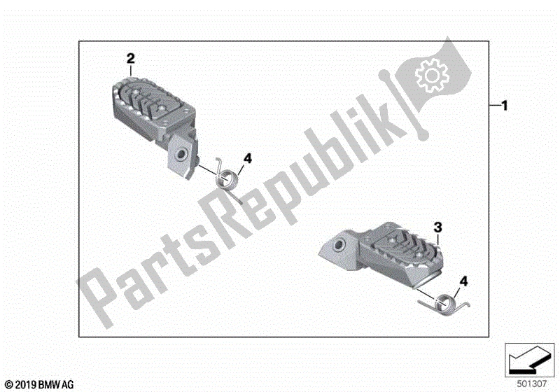 Todas las partes para Reposapiés Ajustable de BMW F 750 GS K 80 2018 - 2021