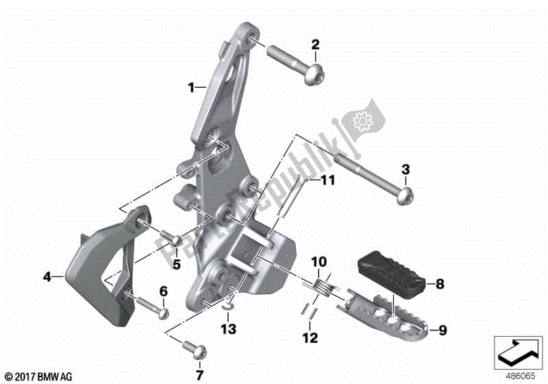 Todas las partes para Placa Reposapiés / Reposapiés Delantero Derecho de BMW F 750 GS K 80 2018 - 2021