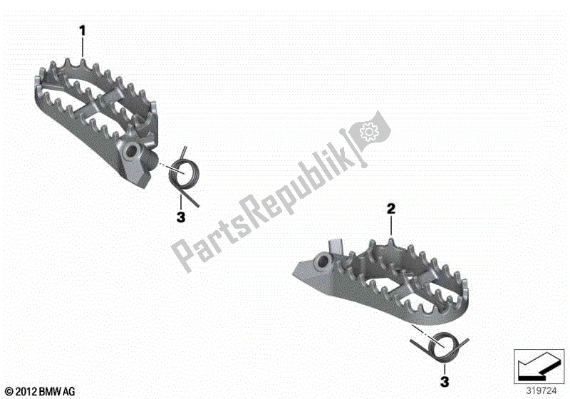 Todas las partes para Reposapiés, Enduro, Ancho, Delantero de BMW F 750 GS K 80 2018 - 2021