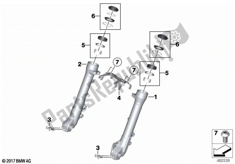 Todas las partes para Deslizador De Horquilla de BMW F 750 GS K 80 2018 - 2021