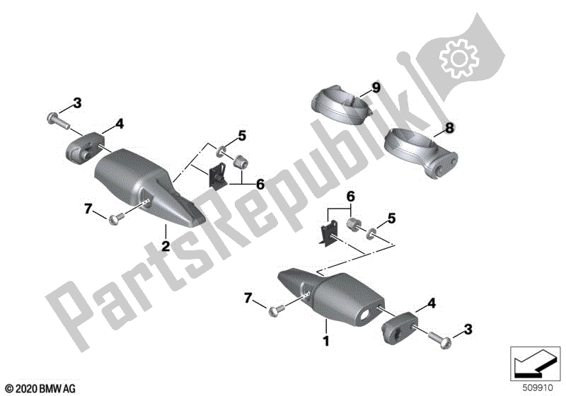 Todas las partes para Soporte Para Bombillas De Intermitentes, Delantero de BMW F 750 GS K 80 2018 - 2021