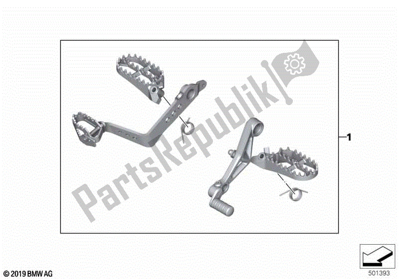 Todas las partes para Establecer Estriberas Y Palancas De Pie De Enduro de BMW F 750 GS K 80 2018 - 2021