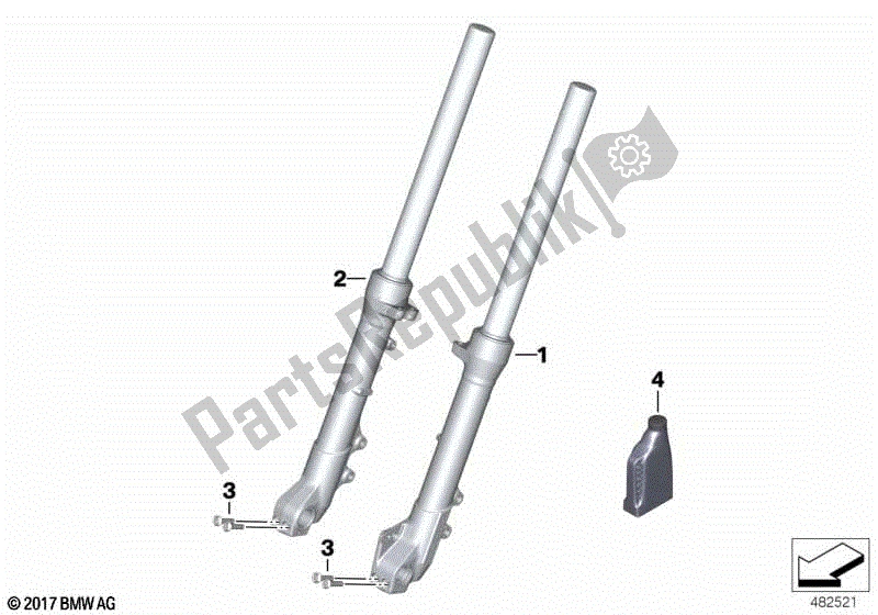 Todas las partes para Horquillas Telescópicas, Telelever de BMW F 750 GS K 80 2018 - 2021