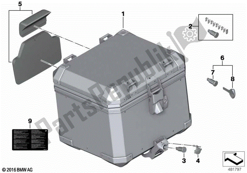 Todas las partes para Topcase De Aluminio de BMW F 800 GS K 72 2008 - 2012