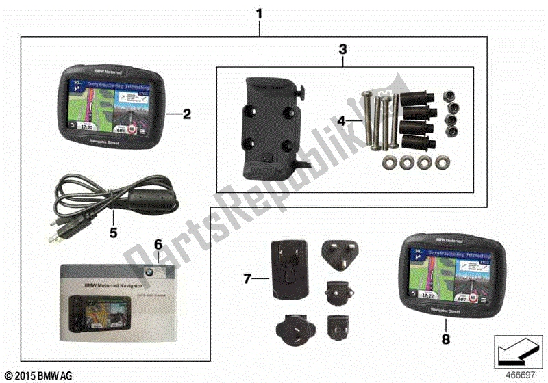 Todas las partes para Bmw Motorrad Navigator Street de BMW F 800 GS K 72 2008 - 2012