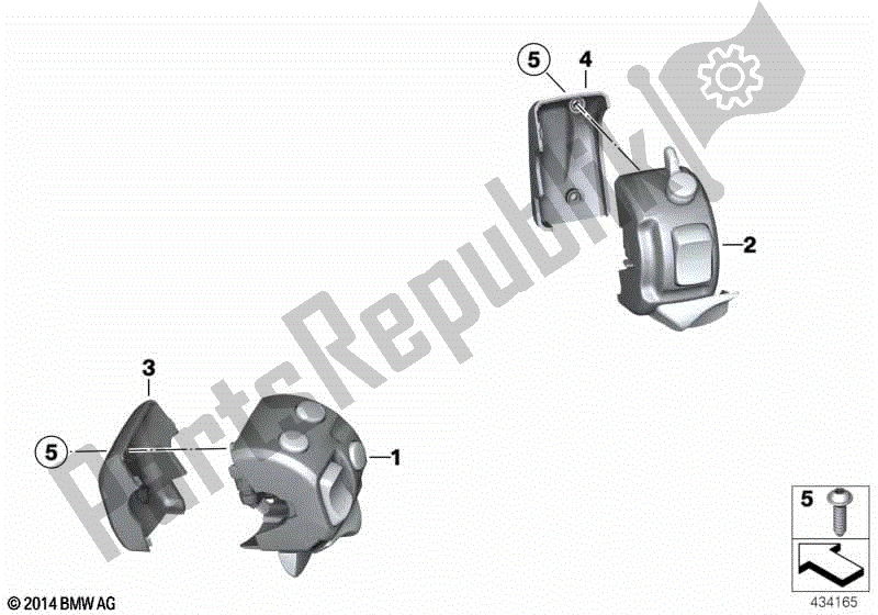Todas as partes de Interruptor De Combinação No Guiador do BMW F 800 GS K 72 2008 - 2012