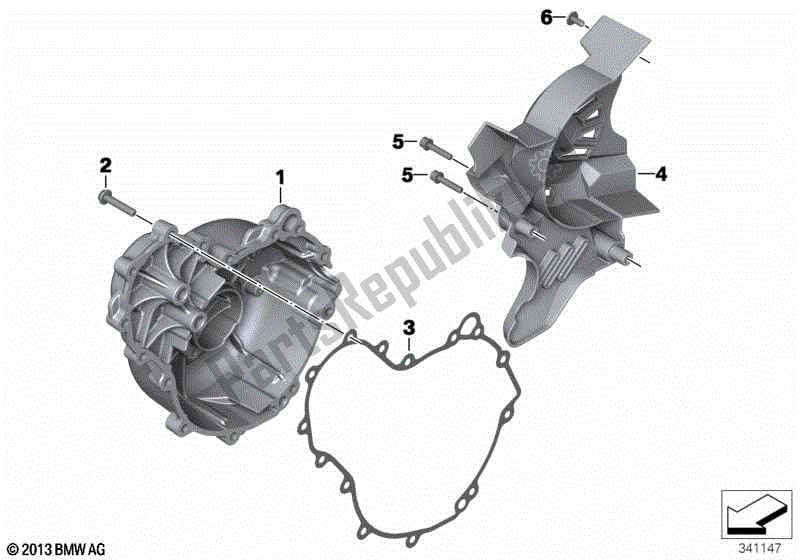 Toutes les pièces pour le Couvercle De Carter Moteur, Droite du BMW F 800 GS K 72 2008 - 2012