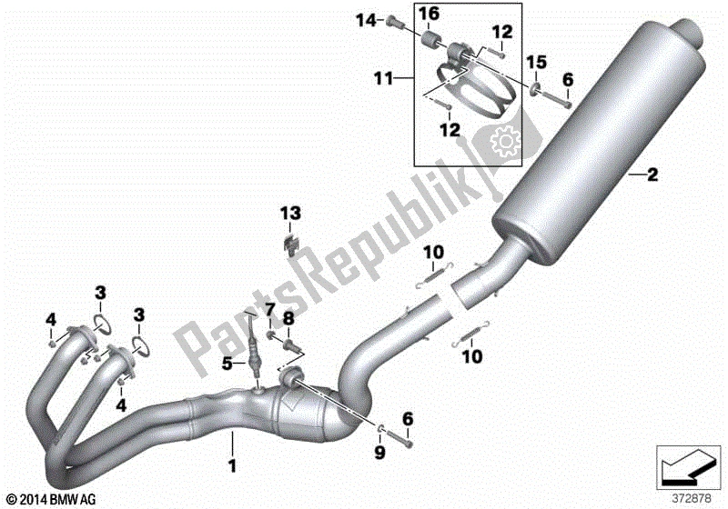 Toutes les pièces pour le Pièces De Système D'échappement Avec Supports du BMW F 800 GS K 72 2008 - 2012