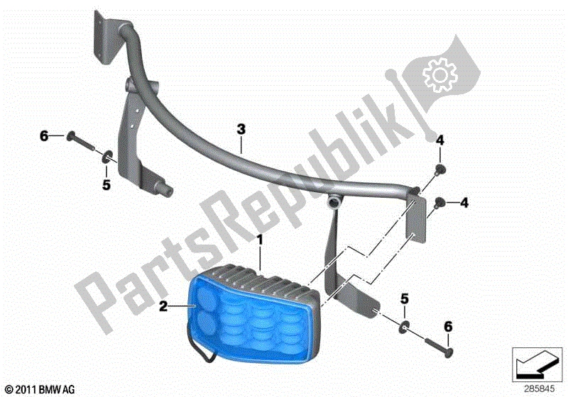 Todas las partes para Lámpara Estroboscópica Lineal Led, Azul de BMW F 800 GS K 72 2008 - 2012