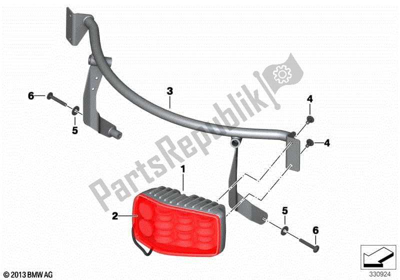 Todas las partes para Lámpara Estroboscópica Lineal Led, Roja de BMW F 800 GS K 72 2008 - 2012