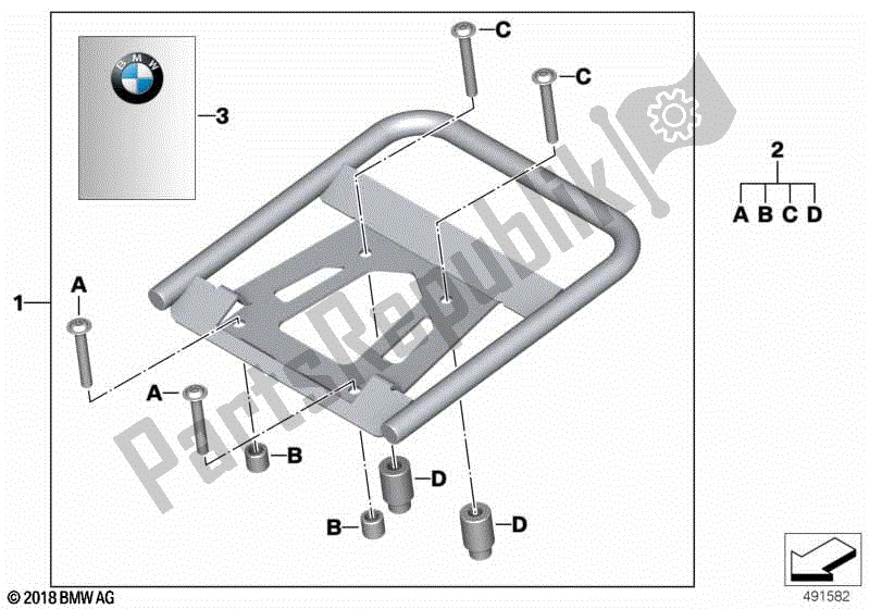 Todas las partes para Set, Portaequipajes Superior, Aluminio de BMW F 800 GS K 72 2008 - 2012