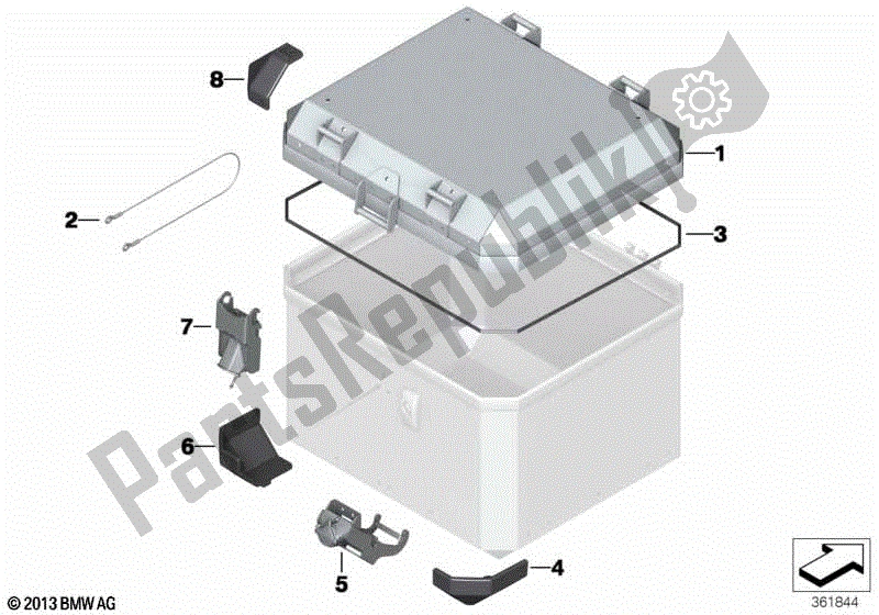 Todas las partes para Piezas Individuales Para Baúl De Aluminio de BMW F 800 GS K 72 2008 - 2012