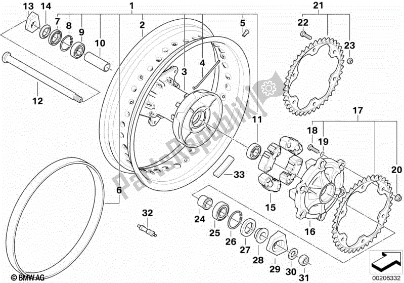 Toutes les pièces pour le Roue à Rayons, Arrière du BMW F 800 GS K 72 2008 - 2012