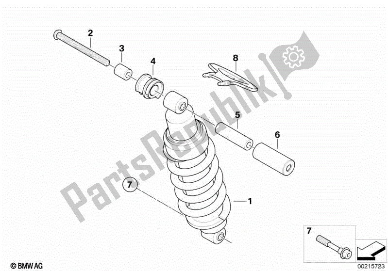 Todas las partes para Puntal De Resorte, Trasero de BMW F 800 GS K 72 2008 - 2012