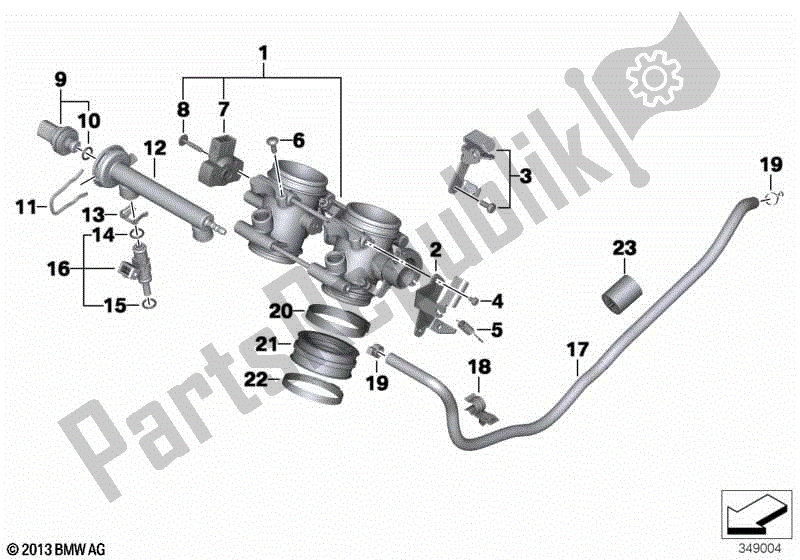 Toutes les pièces pour le Boîtier De Papillon Assy du BMW F 800 GS K 72 2008 - 2012