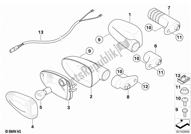 Todas las partes para Luces Indicadoras De Dirección Blancas de BMW F 800 GS K 72 2008 - 2012