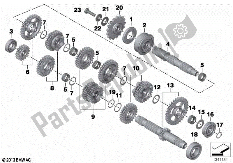 All parts for the 6-speed Transmission/gearset Parts of the BMW F 800 GS K 72 2013 - 2016