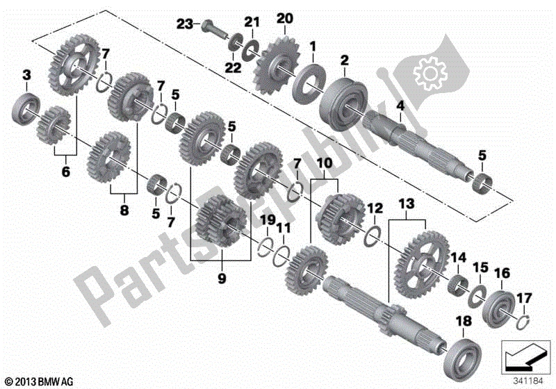 Tutte le parti per il Parti Di Trasmissione / Cambio A 6 Velocità del BMW F 800 GS K 72 2013 - 2016