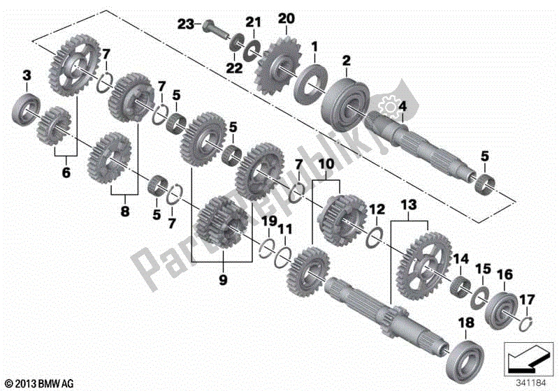 Todas las partes para Piezas De Transmisión / Cambio De 6 Velocidades de BMW F 800 GS K 72 2013 - 2016