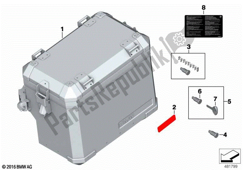 Todas las partes para Caja De Aluminio de BMW F 800 GS K 72 2013 - 2016