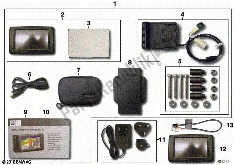 Todas las partes para Bmw Motorrad Navigator Iv de BMW F 800 GS K 72 2013 - 2016