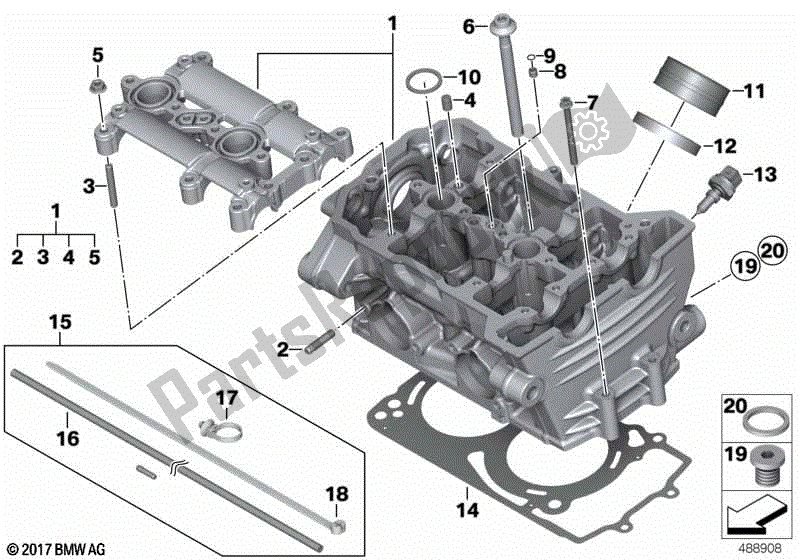 Todas as partes de Cabeça De Cilindro do BMW F 800 GS K 72 2013 - 2016