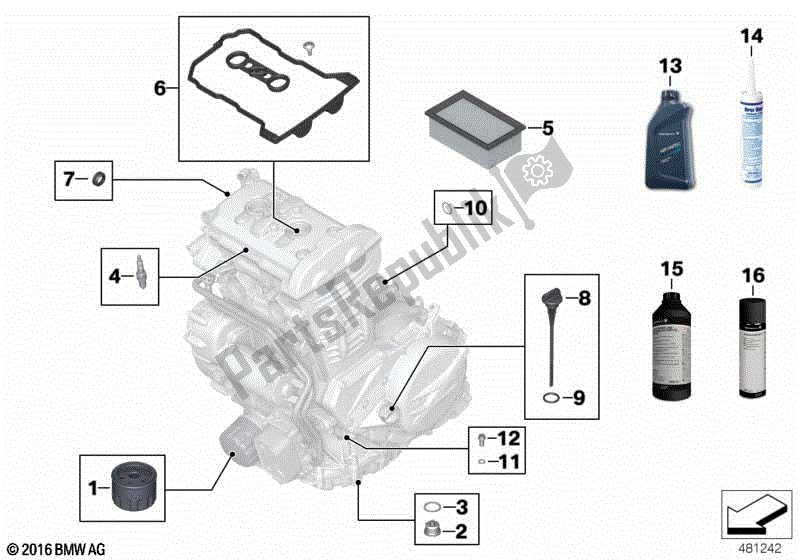 Toutes les pièces pour le Huile Moteur / Service D'entretien du BMW F 800 GS K 72 2013 - 2016