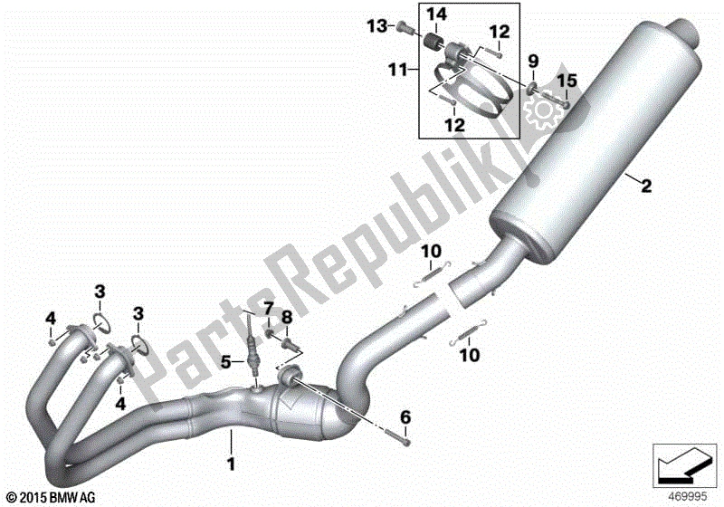 Todas las partes para Partes Del Sistema De Escape Con Soportes de BMW F 800 GS K 72 2013 - 2016