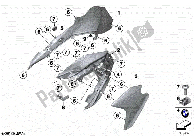 Todas las partes para Sección Lateral Del Carenado, Delantero de BMW F 800 GS K 72 2013 - 2016